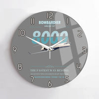 Thumbnail for Bombardier Global 8000 design on gray no frame wall clock