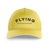 Thumbnail for Flying All Around The World printed hat - yellow