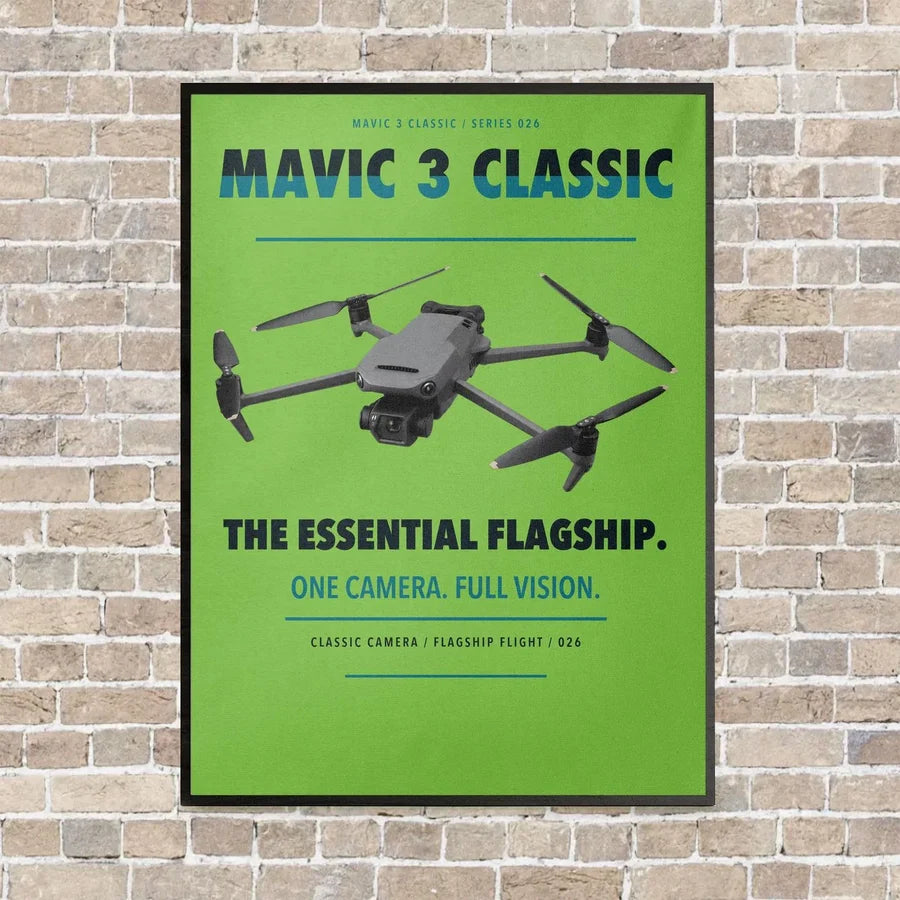 DJI Mavic 3 Classic vertical canvas print - framed - light green background