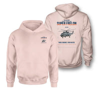 Thumbnail for Sud Aviation SA 321G Super Frelon design on pink double-side hoodie, double-side print
