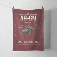 Thumbnail for MD AH-6M Little Bird design on dark red towel