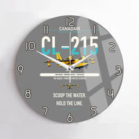 Thumbnail for Canadair CL-215 design on gray no frame wall clock