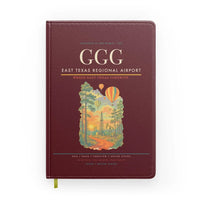 Thumbnail for East Texas Regional Airport (GGG) design on dark red notebook