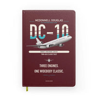 Thumbnail for McDonnell Douglas DC-10 design on dark red notebook