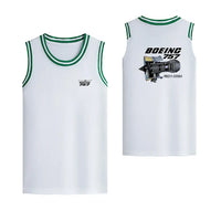 Thumbnail for Boeing 757 & Rolls Royce Engine (RB211) Designed Basketball Style Sports Tank Tops - view 12
