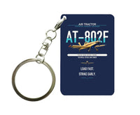 Thumbnail for Air Tractor AT-802F design on navy blue designed key chain, double-side print