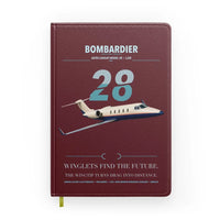 Thumbnail for Bombardier Learjet 28 design on dark red notebook