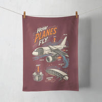 Thumbnail for How Planes Fly V2 design on dark red towel