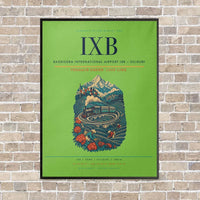 Thumbnail for Bagdogra International Airport IXB — Siliguri vertical canvas print - framed - light green background