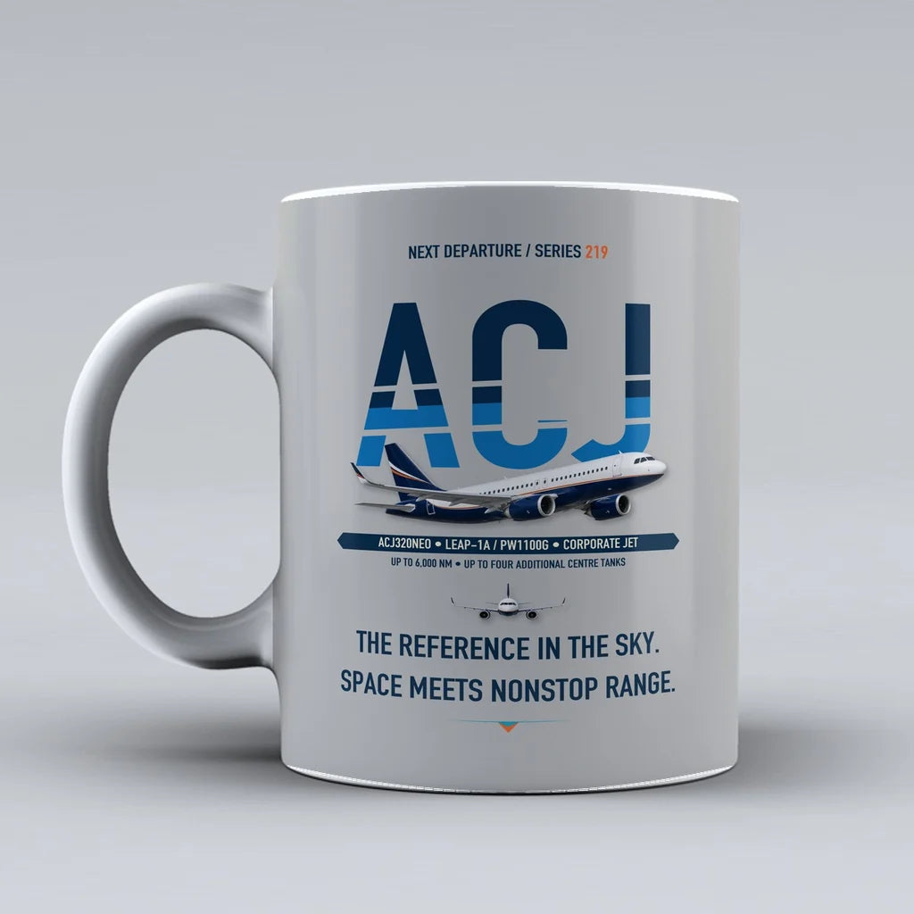 ACJ320neo Mug design on light gray airbus