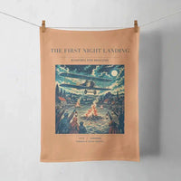 Thumbnail for VINTAGE G4327 - The First Night Landing - Designed Towels design on orange