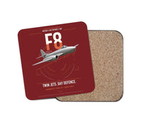 Thumbnail for Gloster Meteor F8 design on dark red 1 piece coaster
