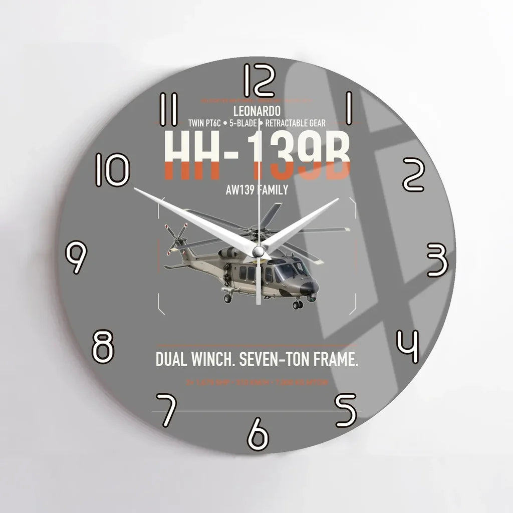 Leonardo HH-139B design on gray no frame wall clock