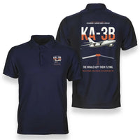 Thumbnail for KA-3B Skywarrior design on navy blue double-side polo t-shirt, double-side print