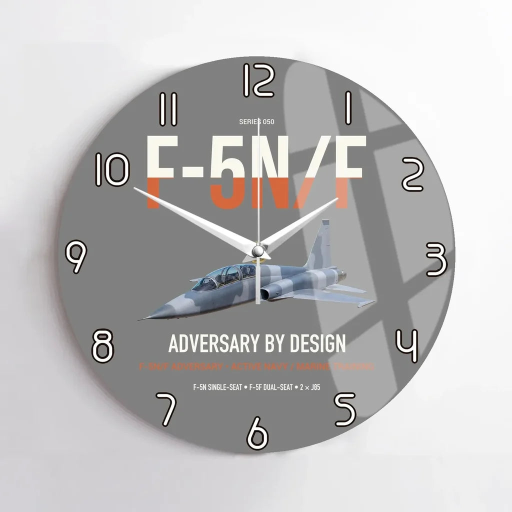 F-5N F Adversary design on gray no frame wall clock