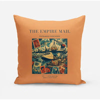 Thumbnail for VINTAGE G4073 - The Empire Mail - Designed Pillows design on orange
