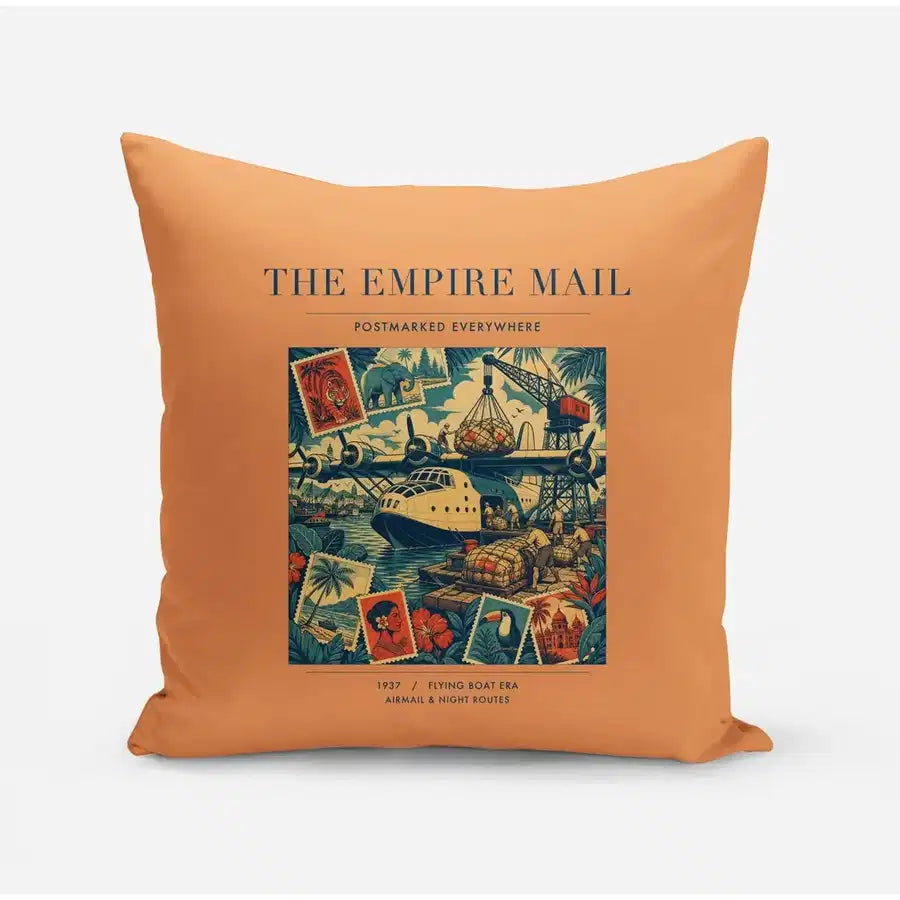 VINTAGE G4073 - The Empire Mail - Designed Pillows design on orange