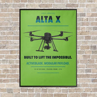 Thumbnail for Freefly Alta X vertical canvas print - framed - light green background