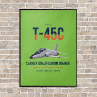 Thumbnail for T-45C Goshawk vertical canvas print - framed - light green background