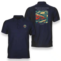 Thumbnail for VINTAGE G4166 - The Hangar Rafters - Double-Side Polo T-Shirt design on navyblue