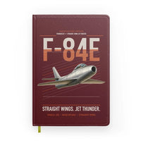 Thumbnail for F-84E Thunderjet design on dark red notebook