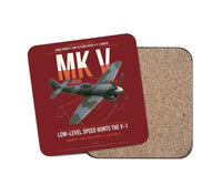 Thumbnail for Hawker Tempest Mk V design on dark red 1 piece coaster