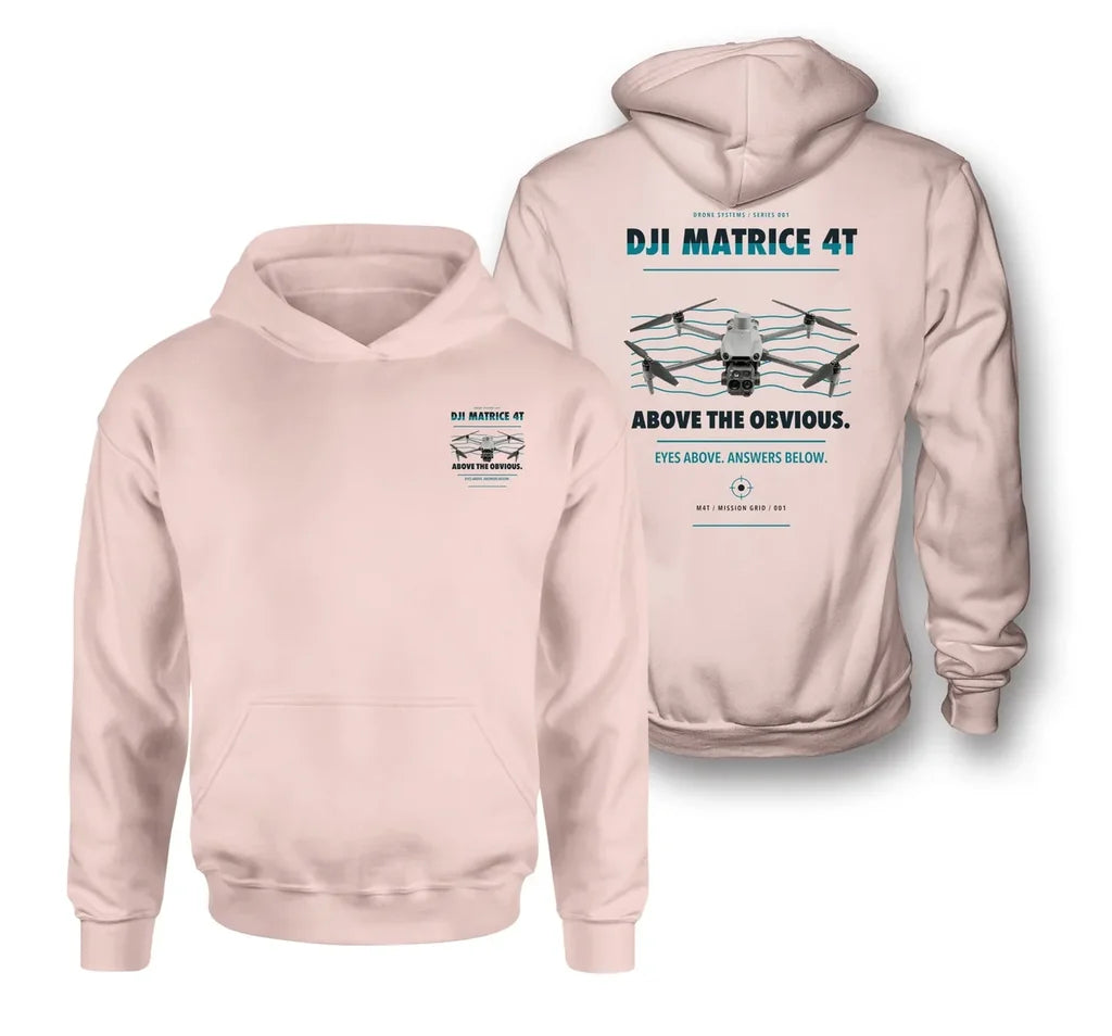 DJI Matrice 4T design on pink hoodie