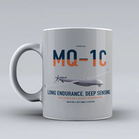 Thumbnail for MQ-1C Gray Eagle ER design on light gray ceramic mug, double-side print