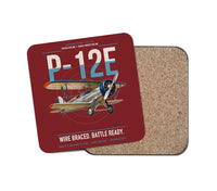 Thumbnail for Boeing P-12E design on dark red 1 piece coaster