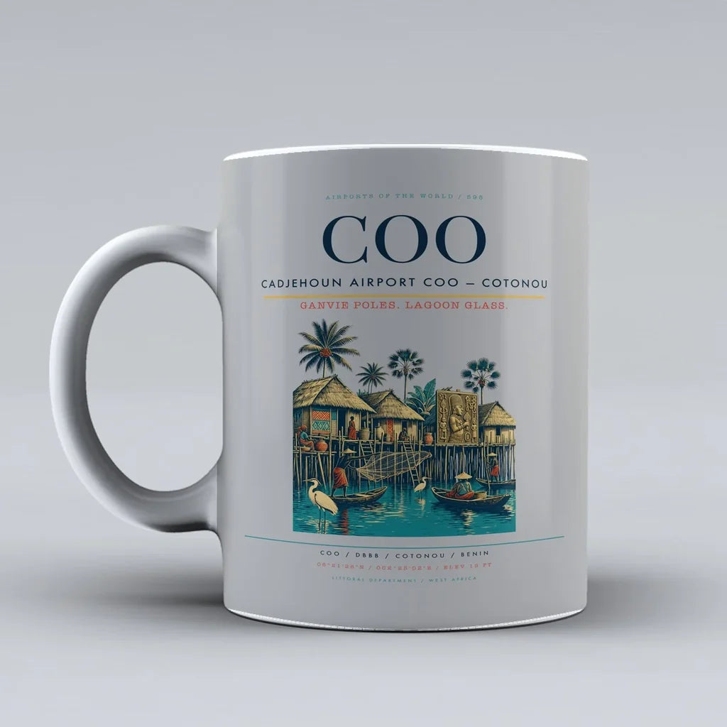 Airport COO — Cotonou Mug design on light gray cadjehoun