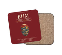 Thumbnail for Birmingham-Shuttlesworth International Airport (BHM) design on dark red 1 piece coaster