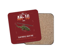 Thumbnail for Bell AH-1G Cobra design on dark red 1 piece coaster