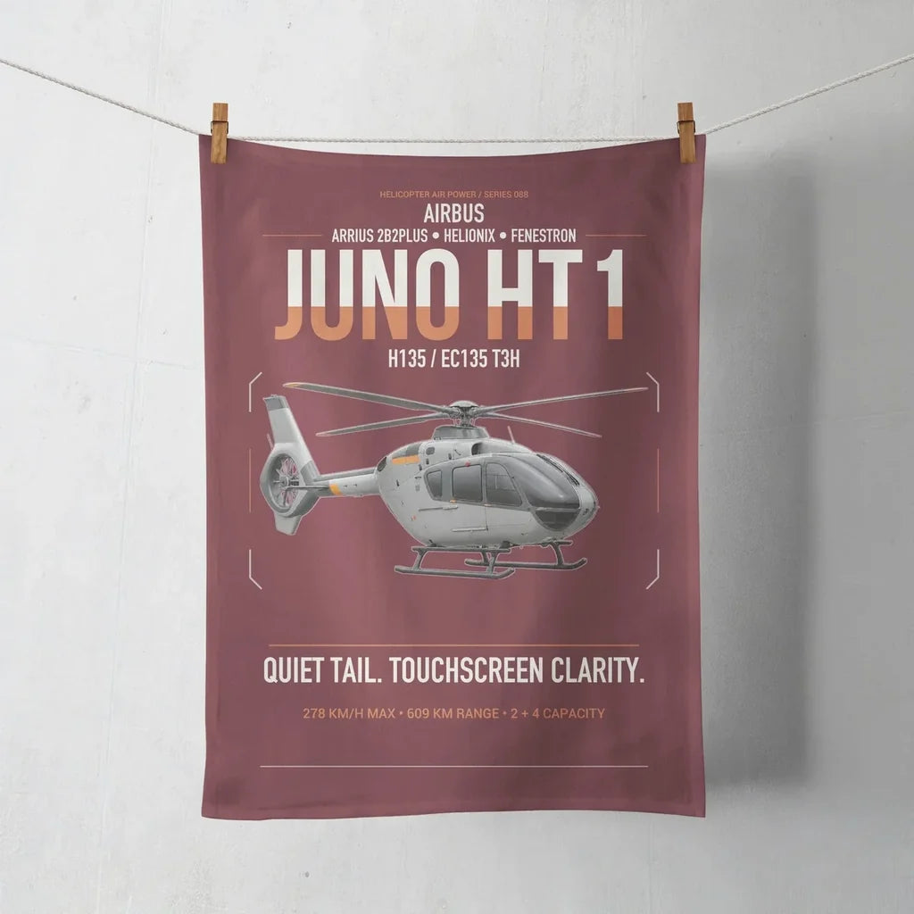 Airbus H135 Juno HT1 design on dark red towel