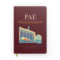 Thumbnail for Snohomish County Airport (Paine Field) (PAE) design on dark red notebook