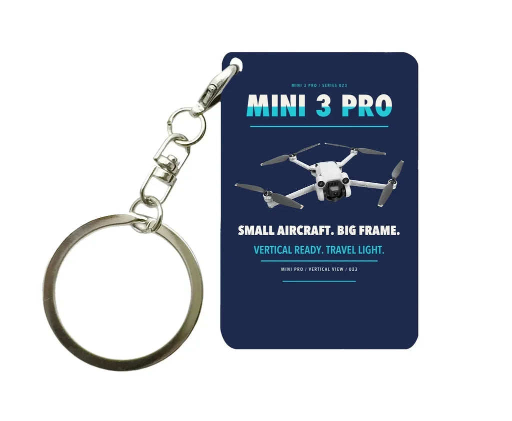 DJI Mini 3 Pro Key Chain design on navy blue key chain