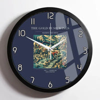 Thumbnail for VINTAGE G4043 - The Gold Rush Wings - Designed Wall Clocks design on navyblue framed