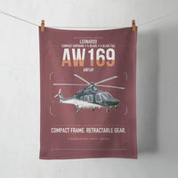 Thumbnail for Leonardo AW169 design on dark red towel