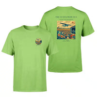 Thumbnail for VINTAGE G4391 - The Sunflower Sea - Double-Side T-Shirt design on lightgreen double side t shirt
