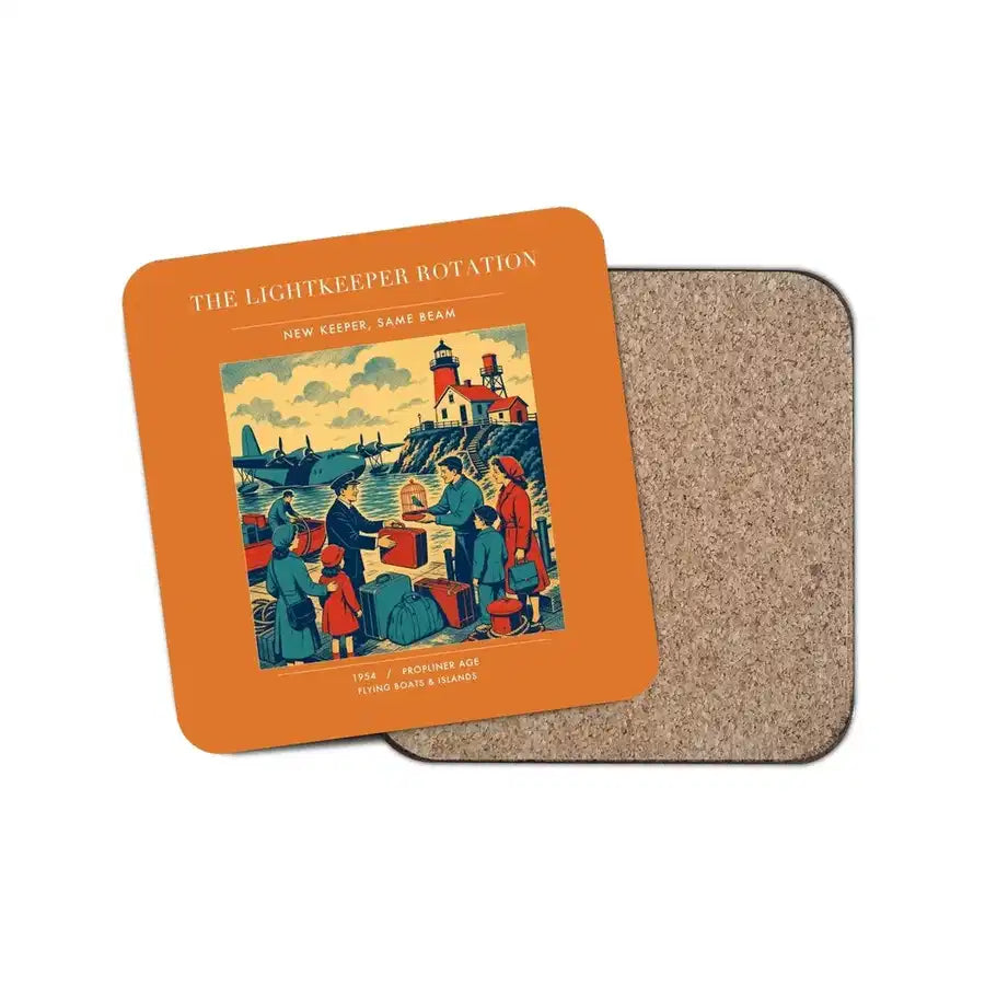 The Lightkeeper Rotation - Designed Coasters design on orange 1-piece