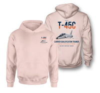 Thumbnail for T-45C Goshawk design on pink double-side hoodie, double-side print