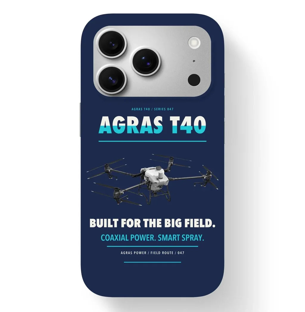 DJI Agras T40 Case design on navy blue iphone case