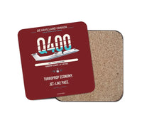 Thumbnail for De Havilland Dash 8-400 design on dark red 1 piece coaster