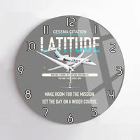 Thumbnail for Cessna Citation Latitude design on gray no frame wall clock
