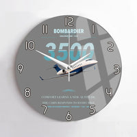 Thumbnail for Bombardier Challenger 3500 design on gray no frame wall clock