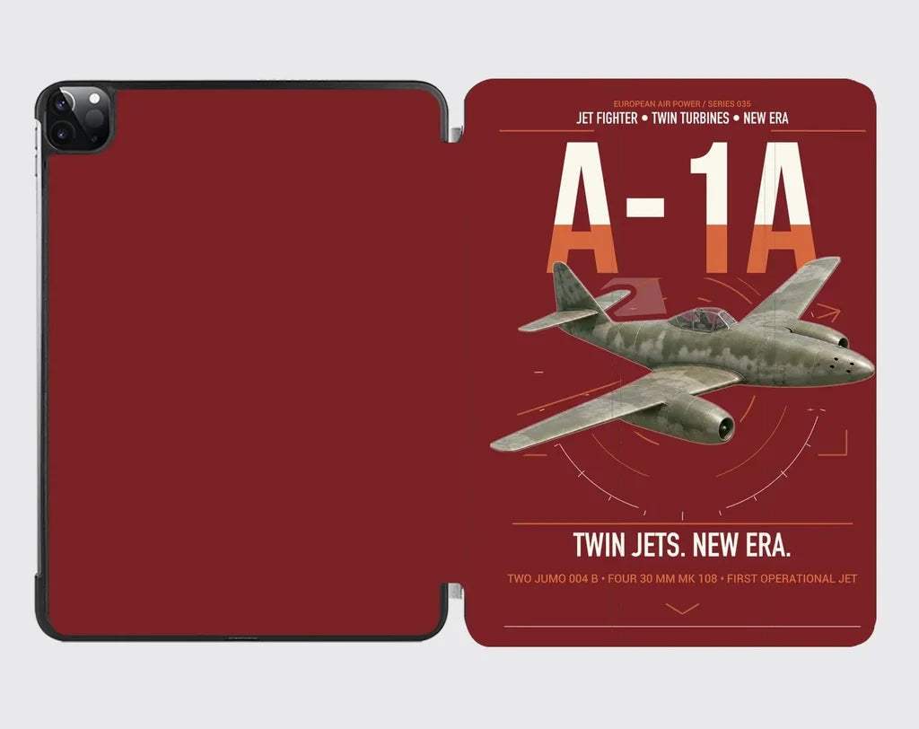 Messerschmitt Me 262A-1a design on dark red ipad tablet case