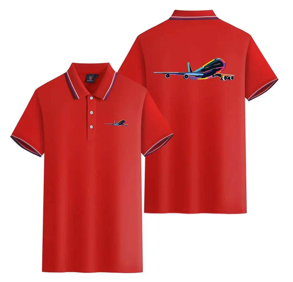 Customisable Multicolor Airplane Polo Shirt - view 12