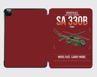 Thumbnail for Aérospatiale SA 330B Puma design on dark red ipad tablet case