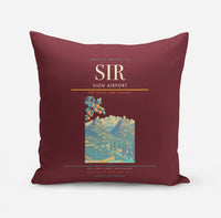 Thumbnail for Sion Airport (SIR) design on dark red pillow
