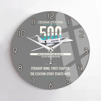 Thumbnail for Cessna Citation 500 - Citation I design on gray no frame wall clock