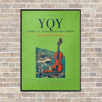 Thumbnail for Sydney–J.A. Douglas McCurdy Airport YQY vertical canvas print - framed - light green background